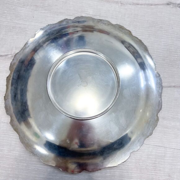 Vintage Homan Plate Electro Plated Nickel Silver 10in Platter #3157 Grapevine - Picture 4 of 6